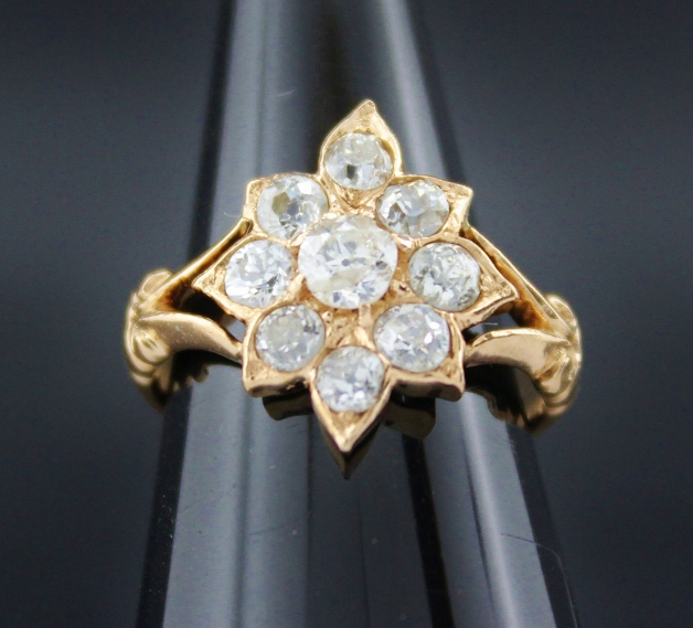 (image for) AN ANTIQUE PINK GOLD ROSE CUT DIAMOND RING